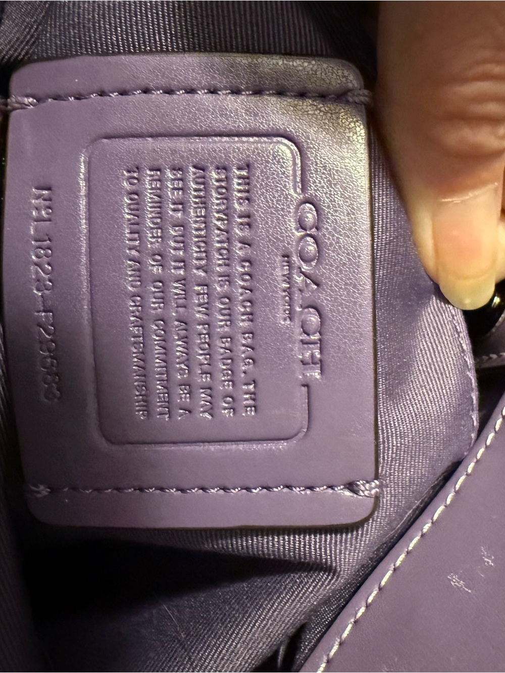 Coach Brown Signature Canvas Satchel with Lavender Trim - Picture 7 of 7